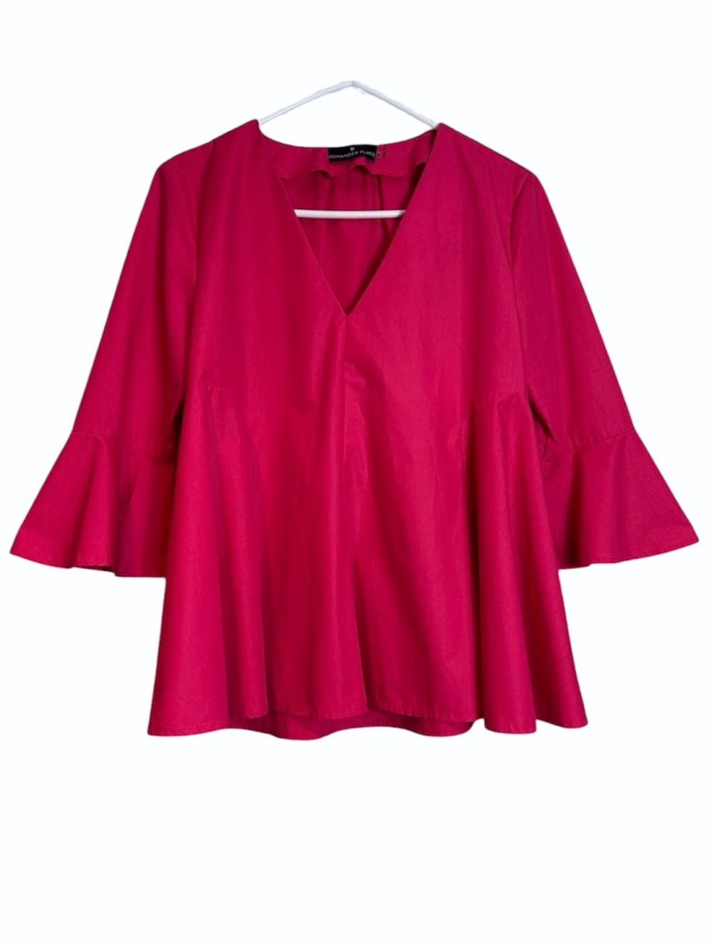 Tuckernuck Pomander Place Pink Cotton Bell Sleeve Blouse